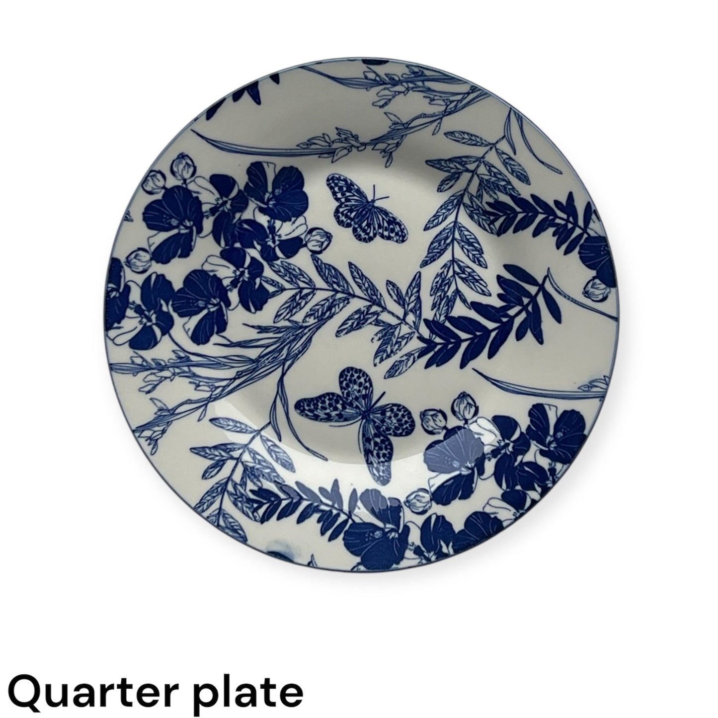 24 piece luxury blue plate set