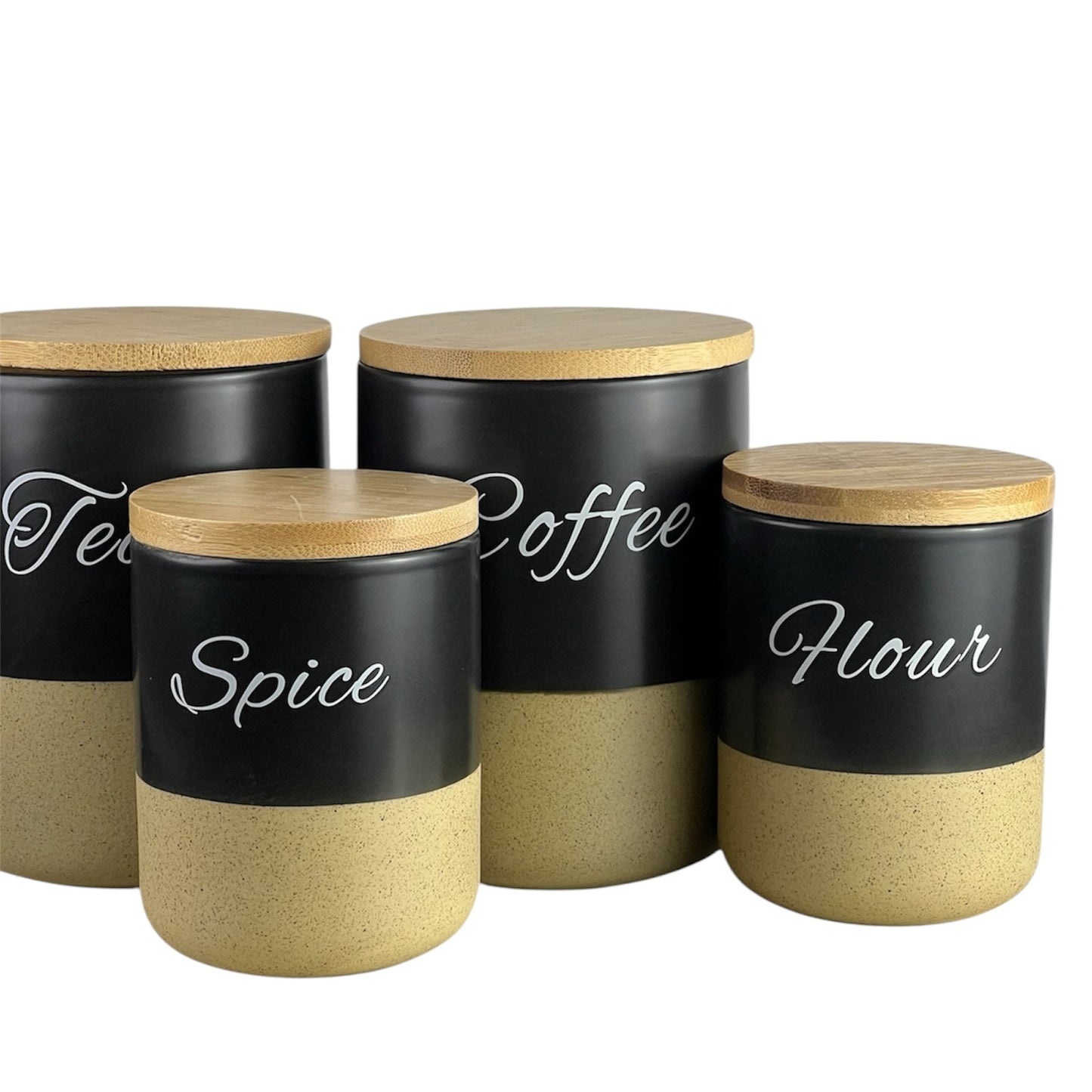 Black and beige spice organizers