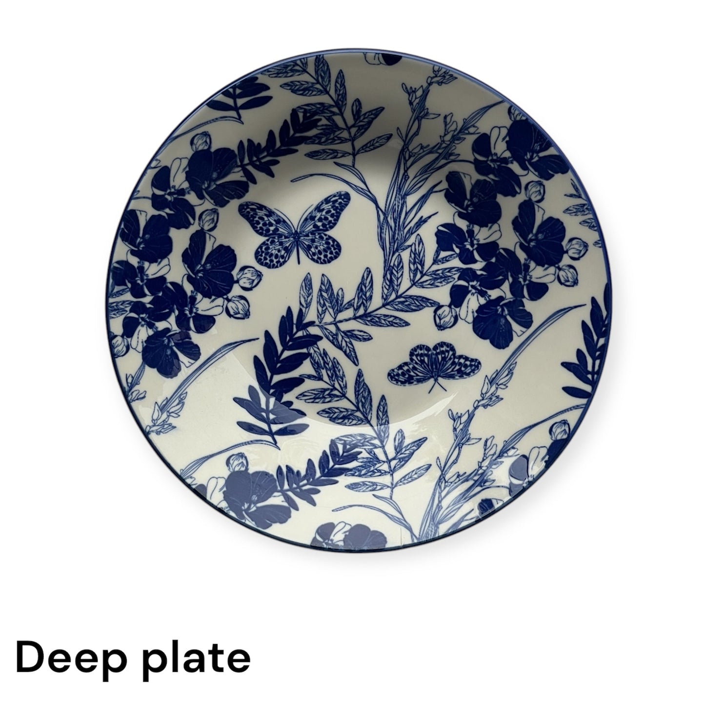 24 piece luxury blue plate set