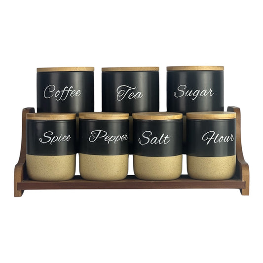 Black and beige spice organizers