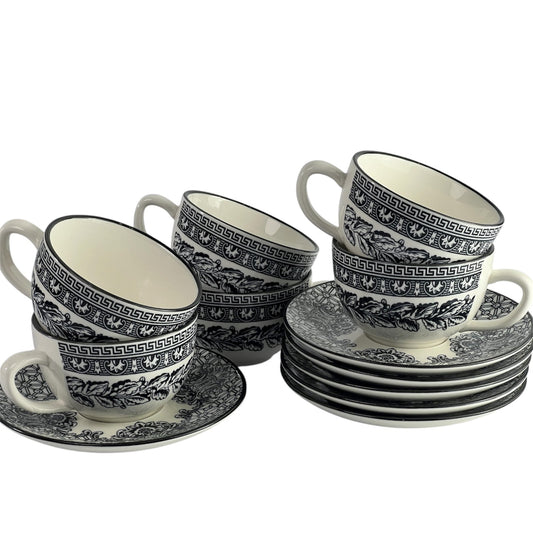 Midnight black cups and saucers