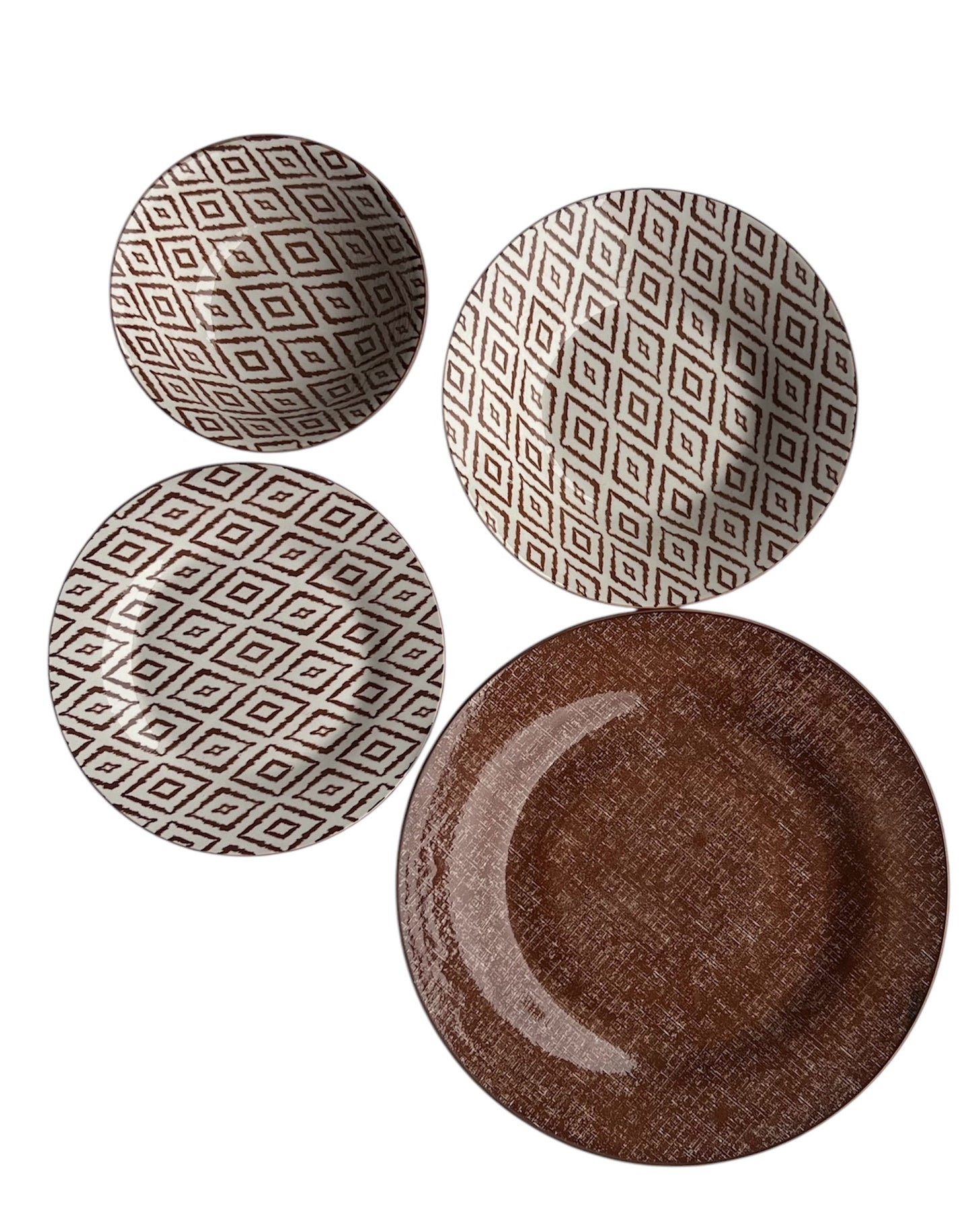 Earth tone 24 piece plate set