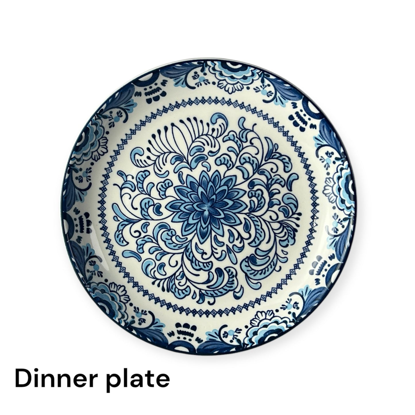 White and blue plates