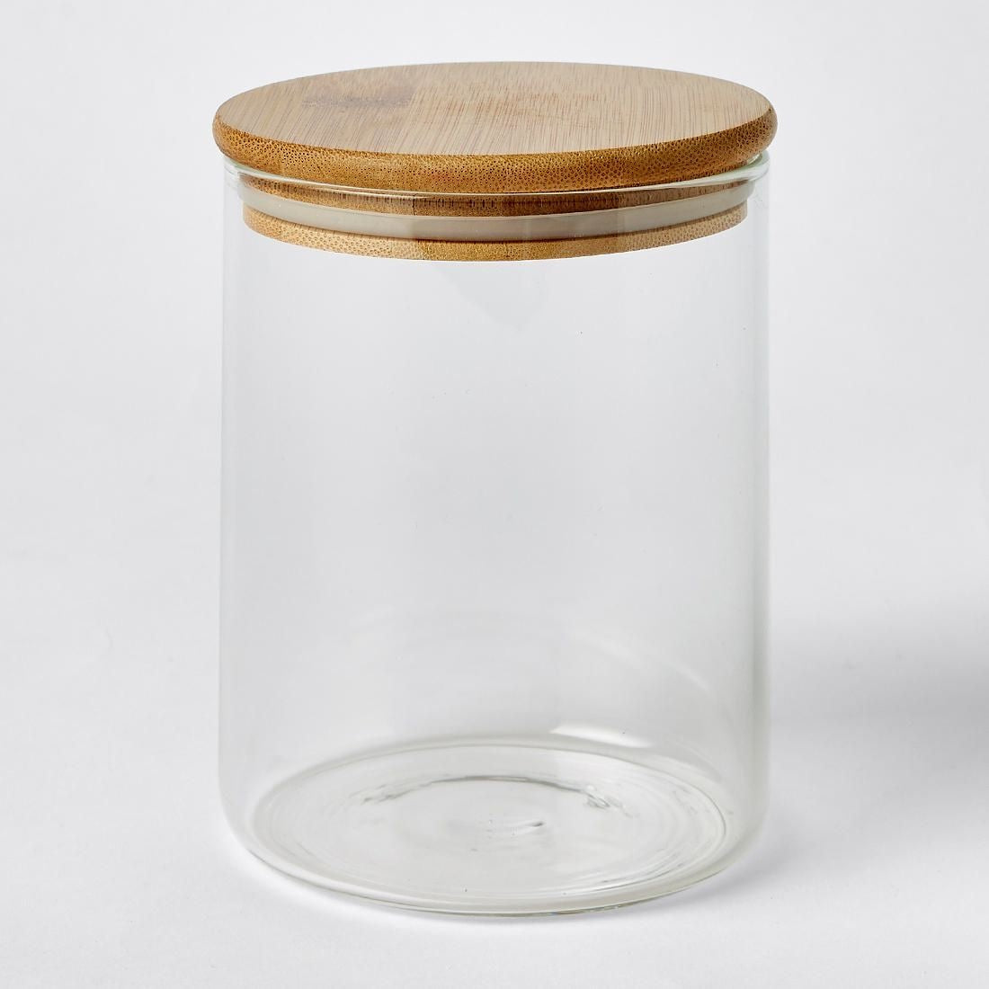 Bamboo lid air tight glass jars